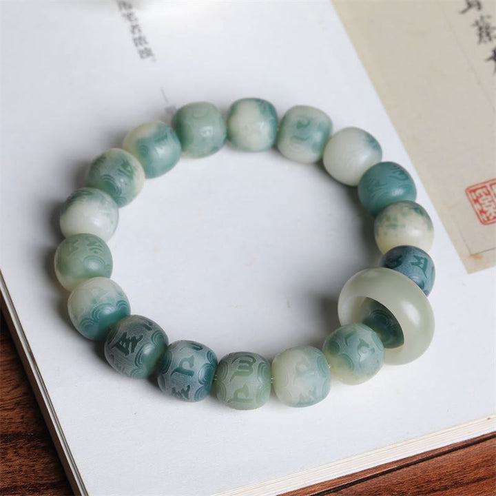 Buddha Stones Bodhi Seed Om Mani Padme Hum Engraved Keep Away Evil Spirits Bracelet - image 2