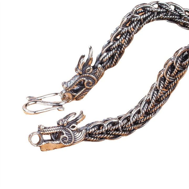 Buddha Stones 925 Sterling Silver Dragon Success Strength Bracelet Bangle - image 5
