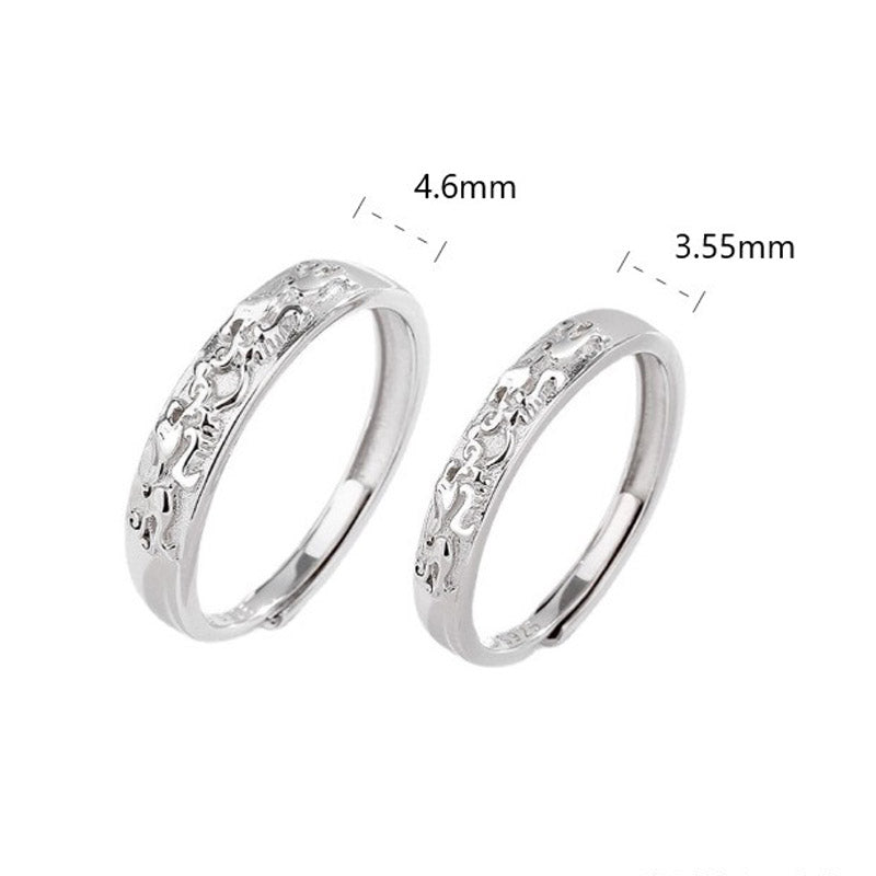 Buddha Stones 925 Sterling Silver PiXiu Balance Adjustable Couple Ring - image 8