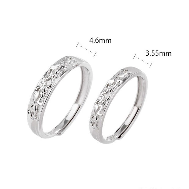 Buddha Stones 925 Sterling Silver PiXiu Balance Adjustable Couple Ring - image 8