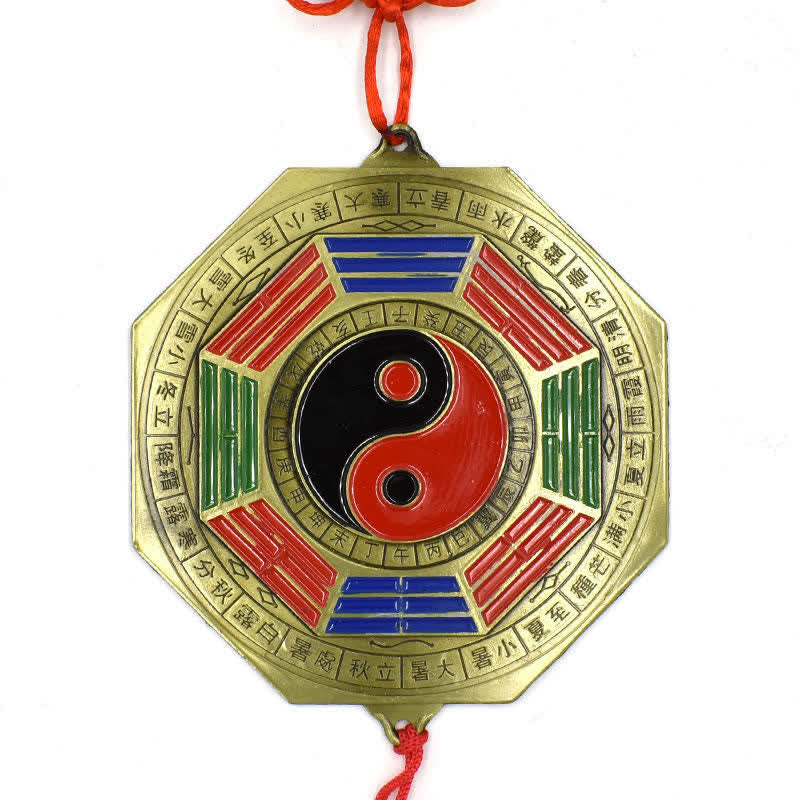 Feng Shui Bagua Map Five-Emperor Coins Chinese Knotting Harmony Energy Map - image 5