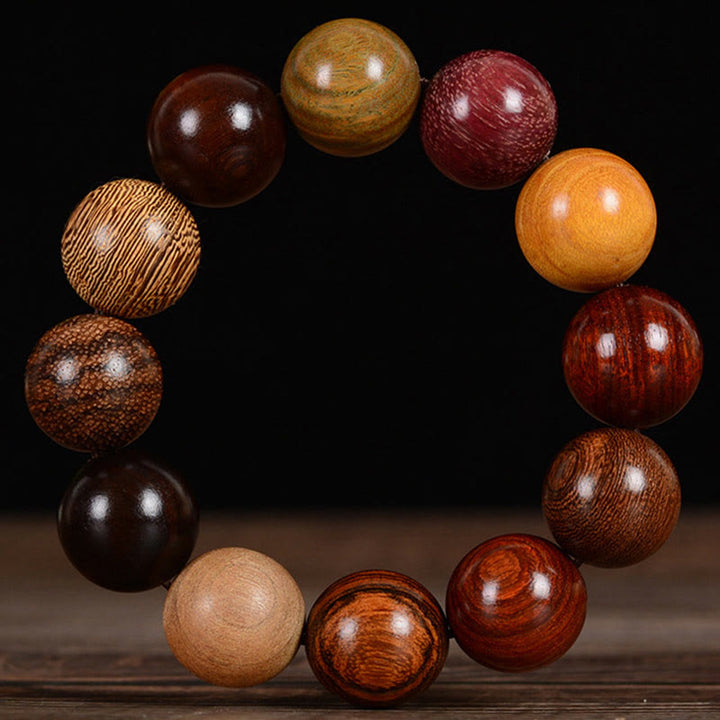 Buddha Stones Multicolored Sandalwood Protection Healing Bracelet - image 7