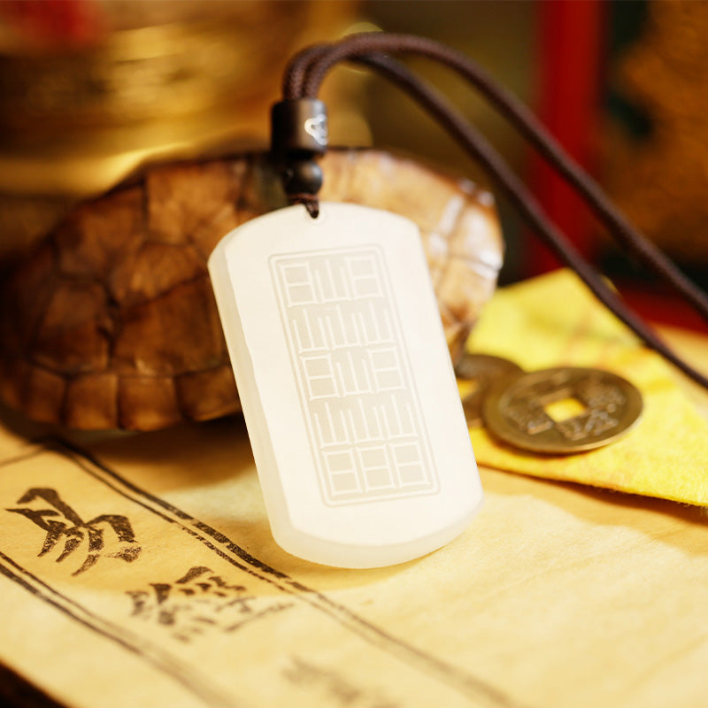 Buddha Stones White Jade PiXiu Yin Yang Luck Protection Necklace Pendant - image 9