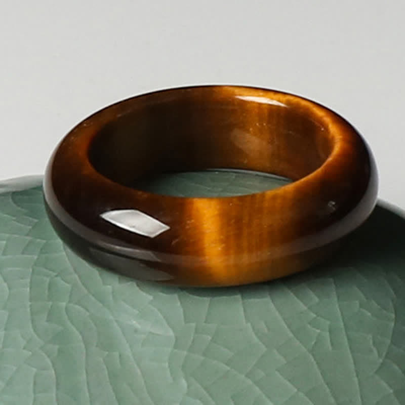 Buddha Stones Tiger Eye Stone Strength Protection Ring - image 5