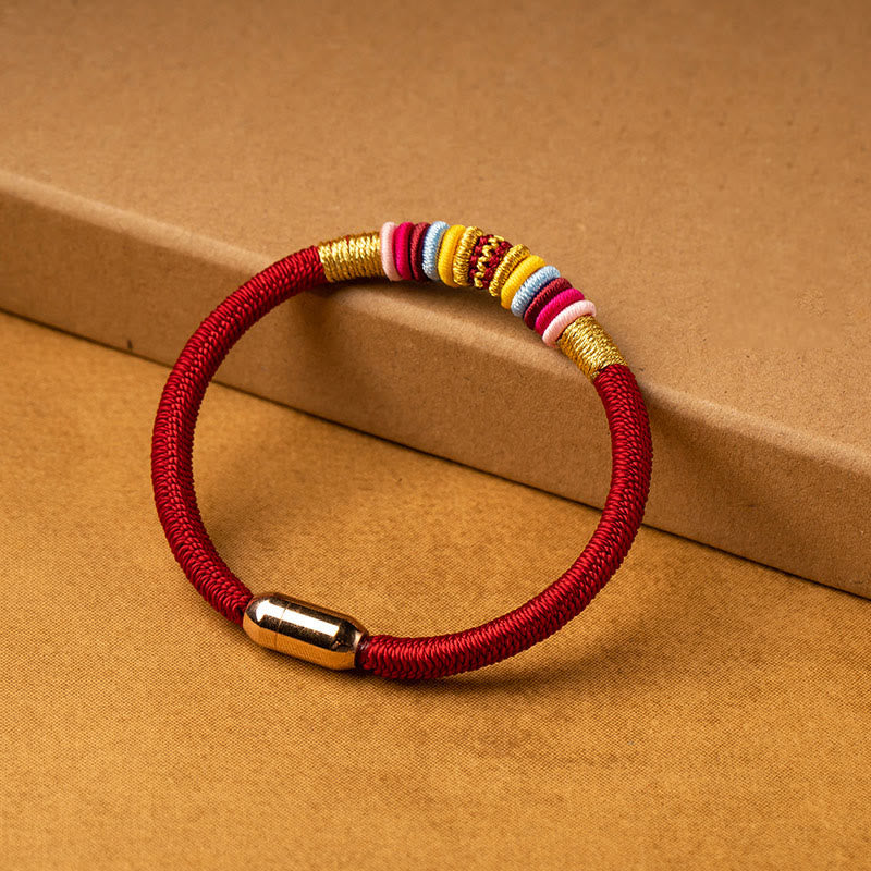 Buddha Stones Tibetan Handmade King Kong Knot Protection Magnetic Buckle Braided Bracelet - image 3