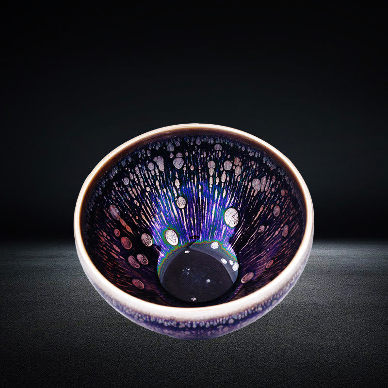 Buddha Stones Handmade Chinese Jianzhan Purple Glaze Ceramic Teacup Ceramic Tenmoku Kung Fu Tea Cup - image 2