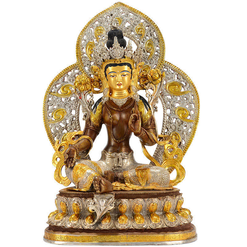 Bodhisattva Green Tara Hope Copper Statue Decoration - 10 Inch - image 0
