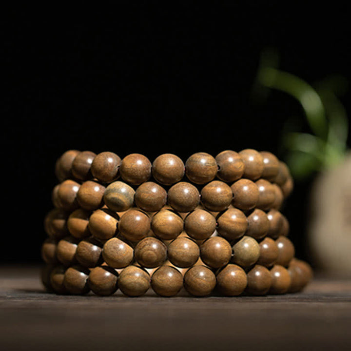 Buddha Stones Green Sandalwood Positive Peace Bracelet - image 14