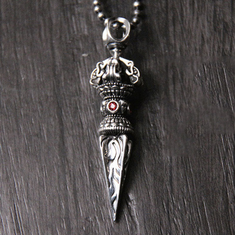 Buddha Stones 925 Sterling Silver Vajra Spiritual Power Necklace Pendant - image 3