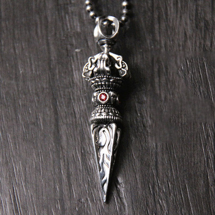 Buddha Stones 925 Sterling Silver Vajra Spiritual Power Necklace Pendant - image 3