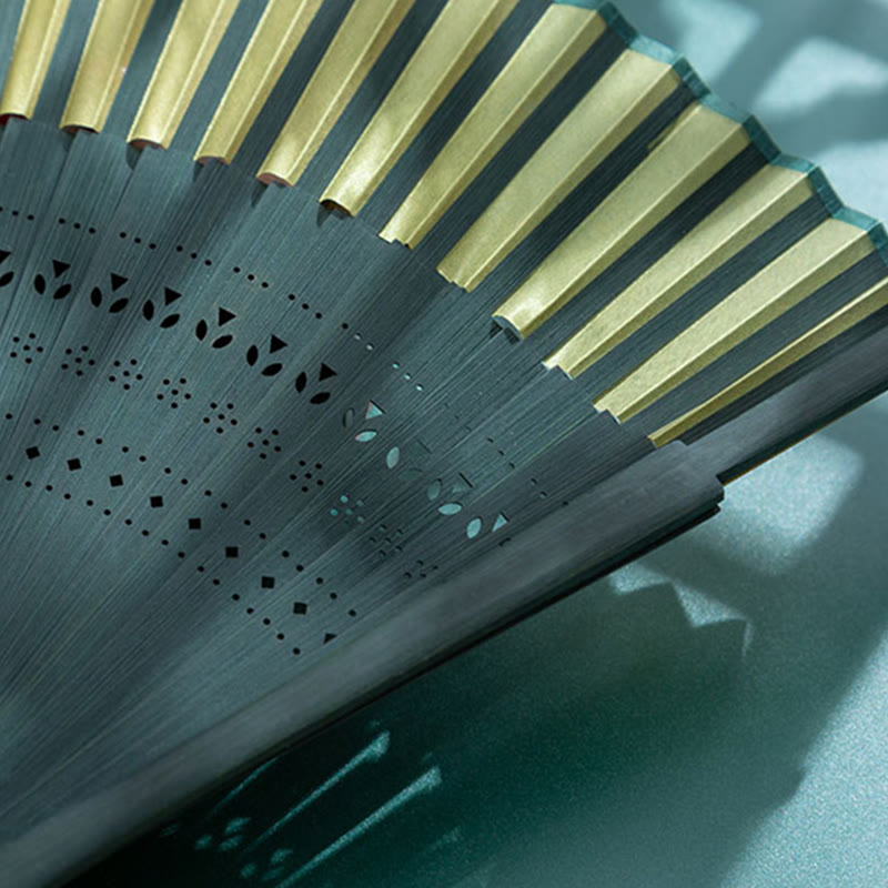 Buddha Stones Gradient Handheld Bamboo Folding Fan - image 4