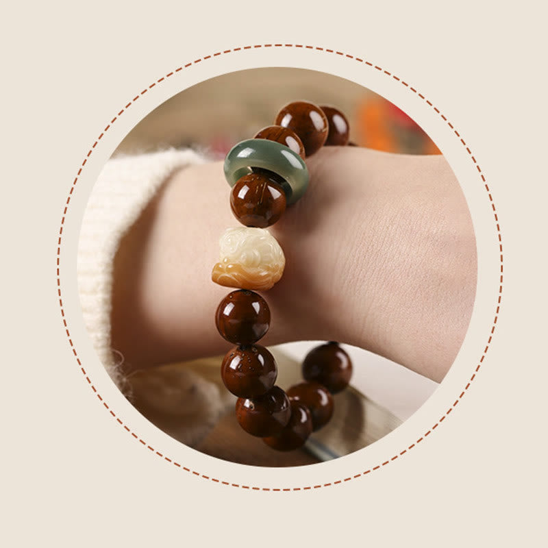 Buddha Stones Purple Bodhi Seed Dancing Lion Wisdom Bracelet - image 4