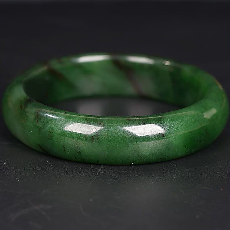 Buddha Stones Natural Hetian Cyan Jade Happiness Success Bracelet Bangle - image 5