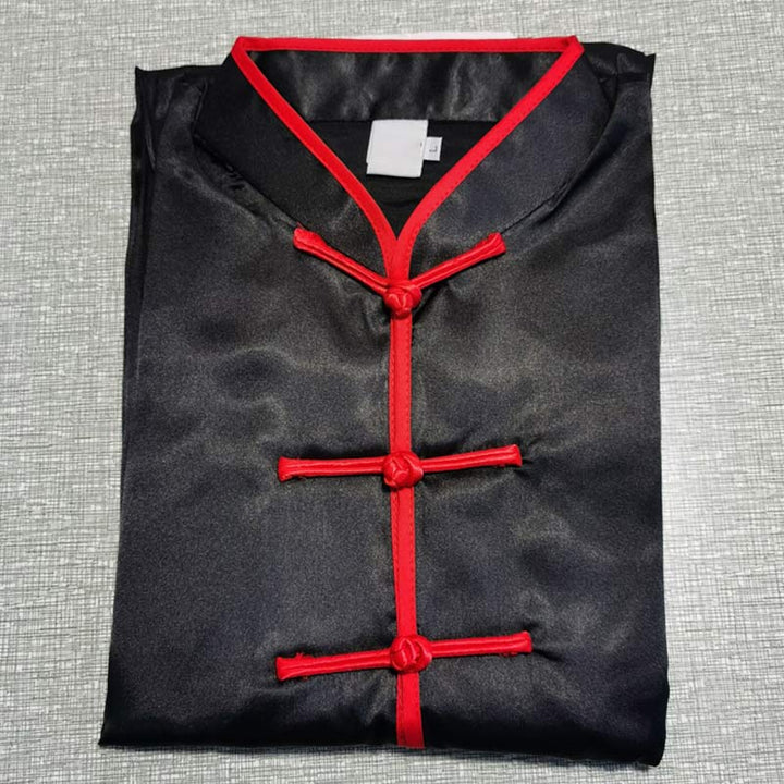 Buddha Stones Simple Pattern Meditation Prayer Spiritual Zen Tai Chi Qigong Practice Unisex Clothing Set - Black + Red Edge - 2XL-FIT FOR US/UK/AU/EU-XL - image 32