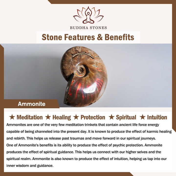 Buddha Stones Natural Ammonite Fossil Snail Pattern Meditation Healing Necklace Pendant - image 8