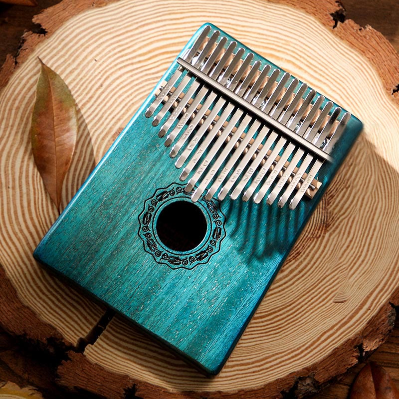 Buddha Stones Kalimba 17 Keys Thumb Piano Mahogany Wood Acacia Walnut Portable Finger Piano - 17 Keys Blue(Mahogany Wood) - image 5