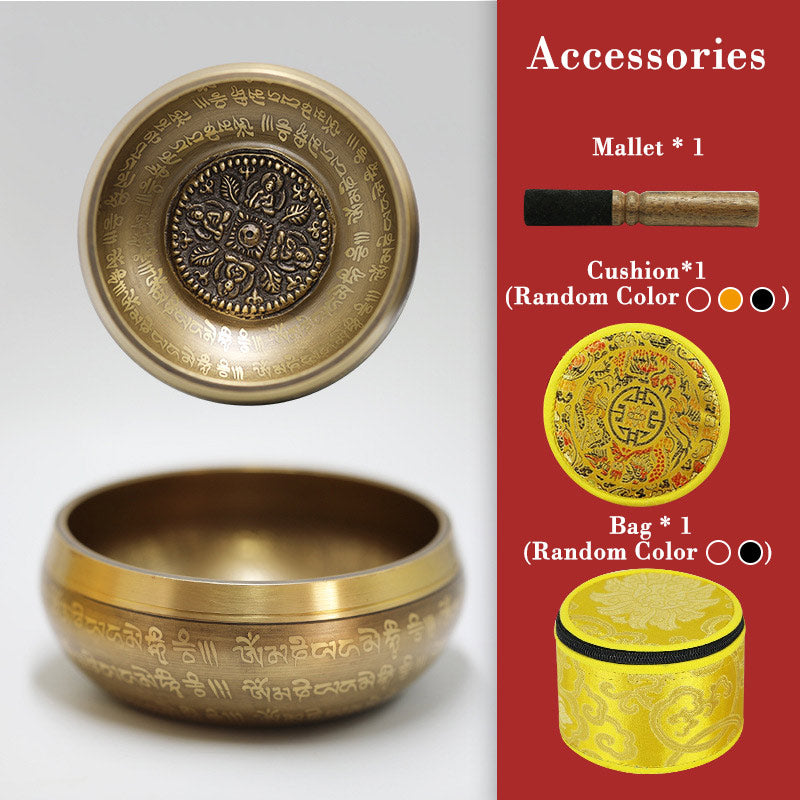 Buddha Stones Tibetan Sound Bowl Handcrafted for Yoga Mindfulness and Meditation Singing Bowl Set - 4.72IN (12CM) - image 2