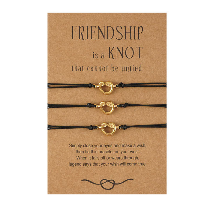 Buddha Stones Friendship Best Friend Gift String Bracelet - Gold - 3Pcs - image 10