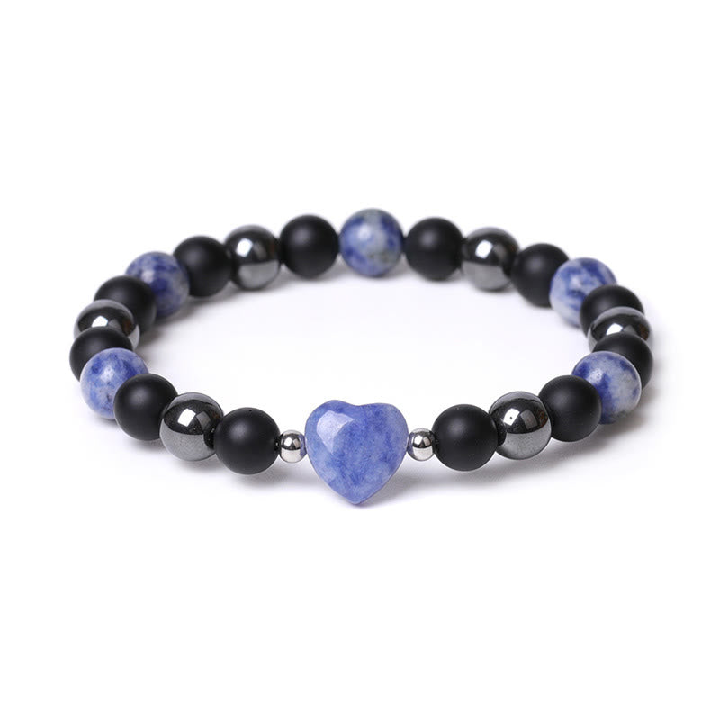 Buddha Stones Black Onyx Tiger Eye Stone Crystal Love Heart Protection Bracelet - image 22