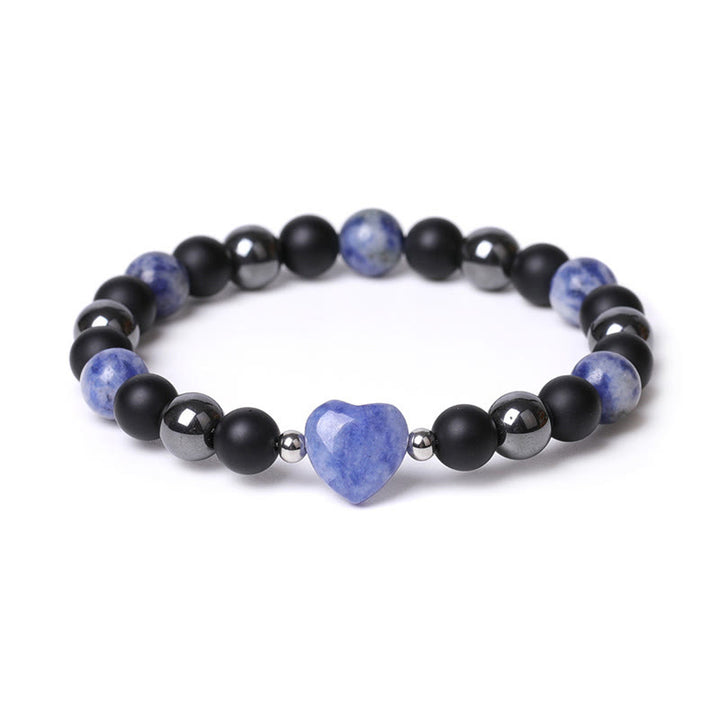Buddha Stones Black Onyx Tiger Eye Stone Crystal Love Heart Protection Bracelet - image 22