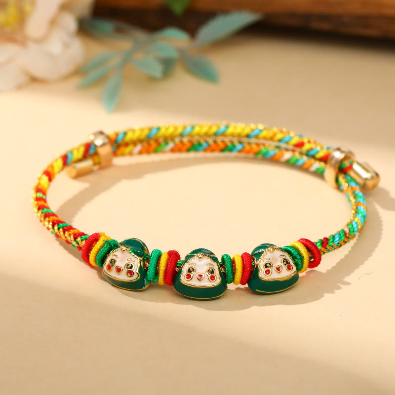 Buddha Stones Colorful Rope Zongzi Pattern Luck Handmade Child Adult Bracelet - image 1