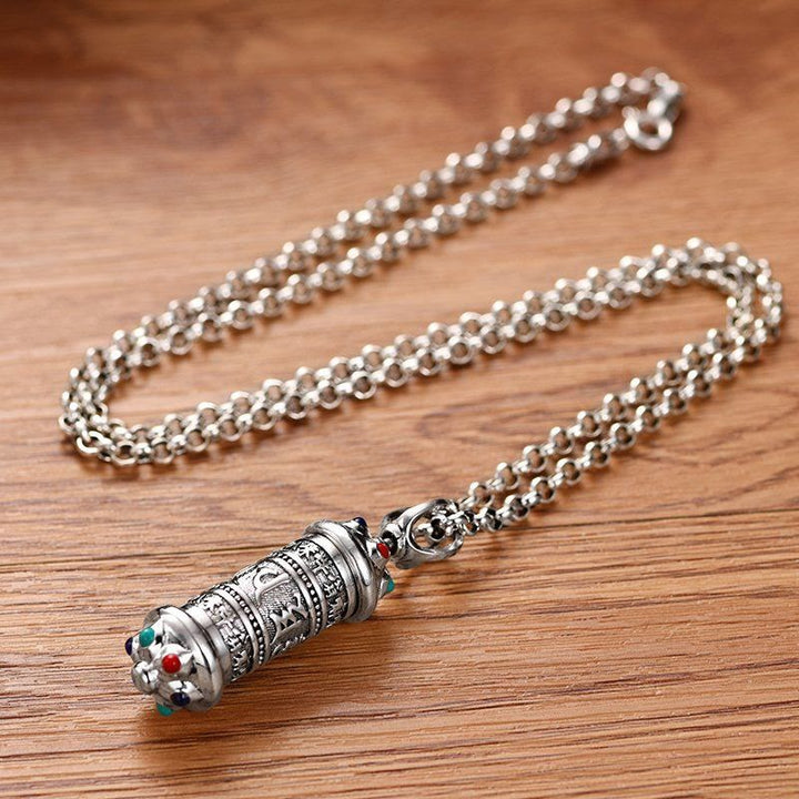 Buddha Stones Tibetan Om Mani Padme Hum Focus Necklace Pendant - image 2