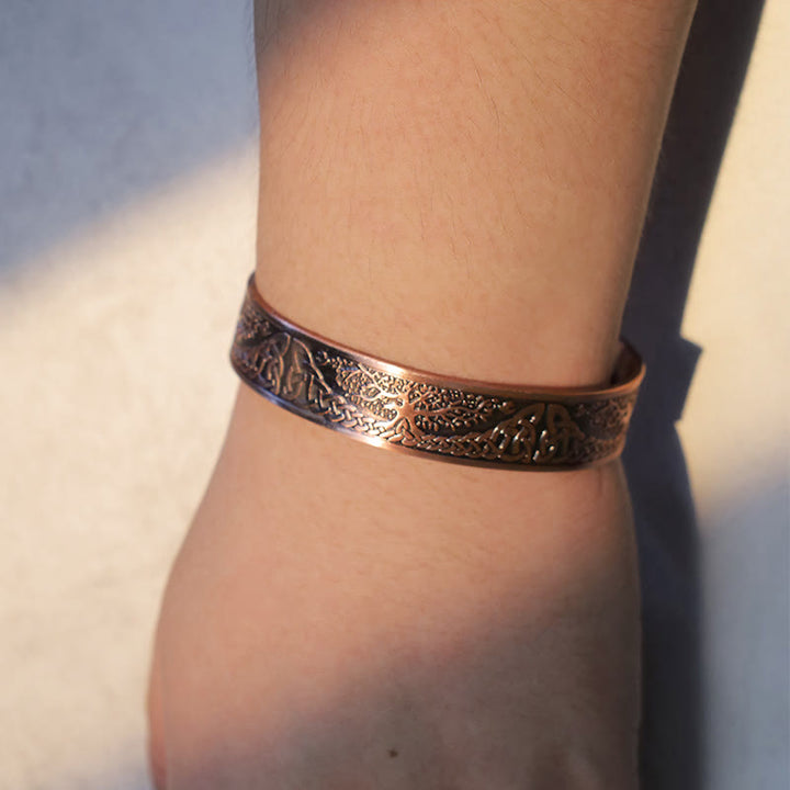 Buddha Stones Lucky Tree Of Life Balance Magnetic Adjustable Cuff Bracelet Bangle - image 3