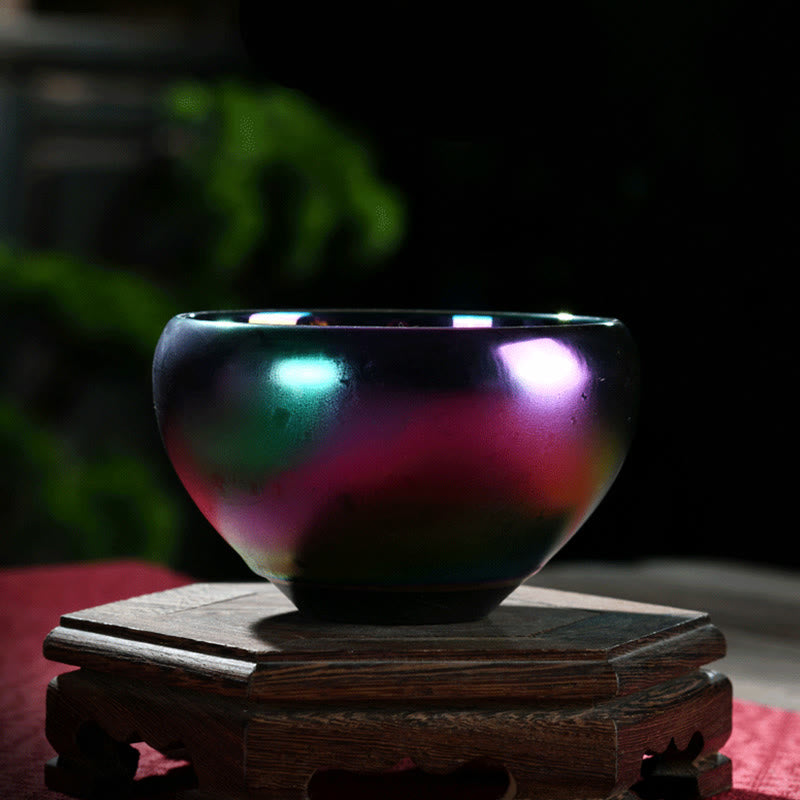 Buddha Stones Lotus Dragon Phoenix Koi Fish Peacock Chinese Jianzhan Inlaid Kiln Change Ceramic Teacup Kung Fu Tea Cup - image 1