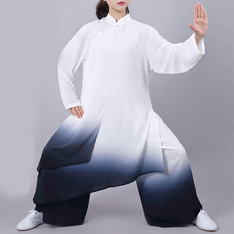 Buddha Stones Gradient Painting Meditation Prayer Spiritual Zen Tai Chi Qigong Practice Unisex Clothing Set - US12，UK/AU16，EU44 (3XL) - image 0