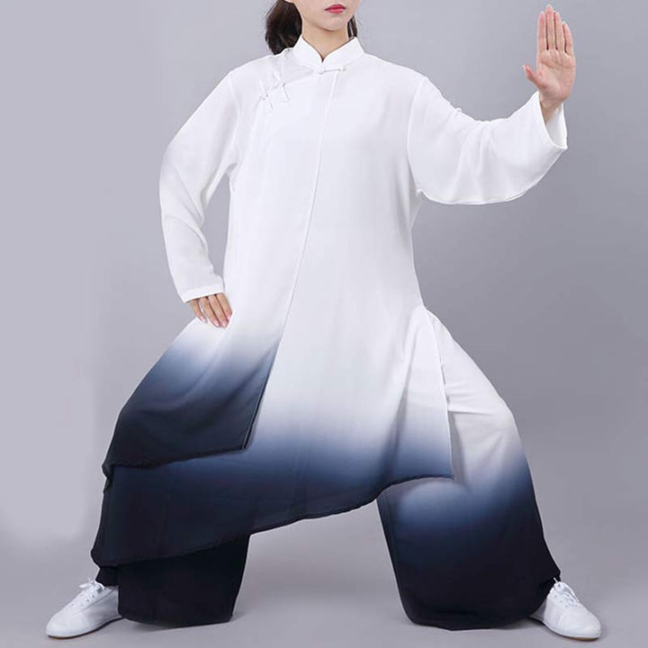 Buddha Stones Gradient Painting Meditation Prayer Spiritual Zen Tai Chi Qigong Practice Unisex Clothing Set - US12，UK/AU16，EU44 (3XL) - image 0