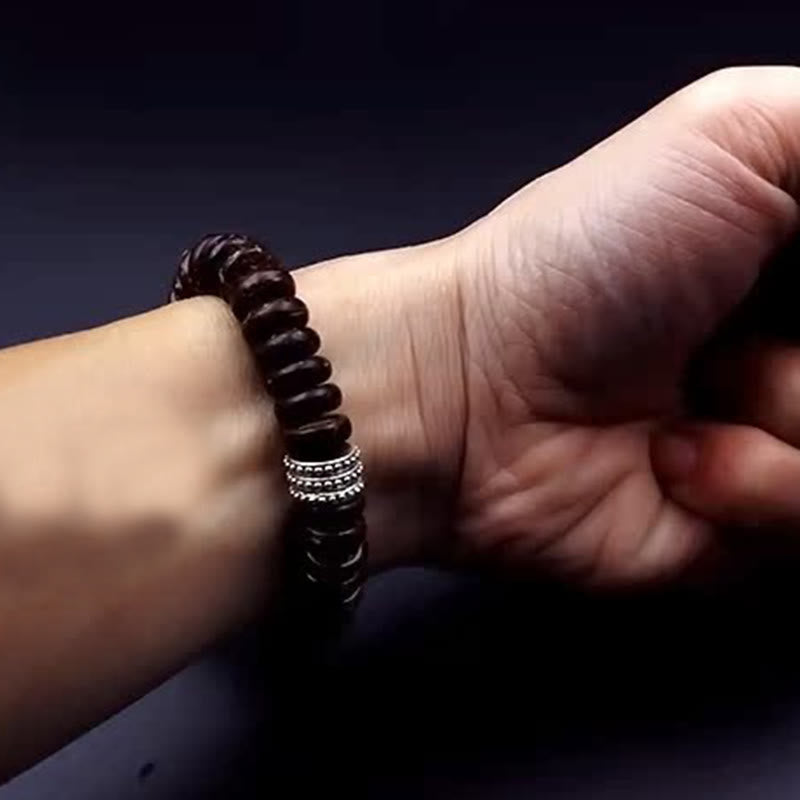 Buddha Stones Natural Tibetan Coconut Shell Om Mani Padme Hum Positive Bracelet - image 19