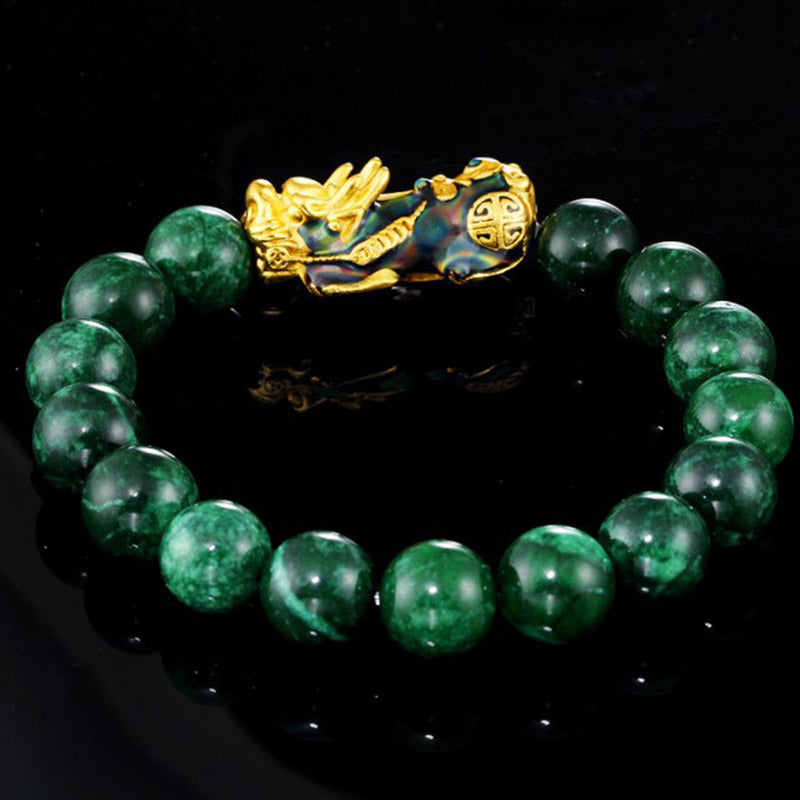 Buddha Stones "Sending Blessings of Wealth and Peace" PiXiu Jade Bracelet Includes Gift Message Card - image 10
