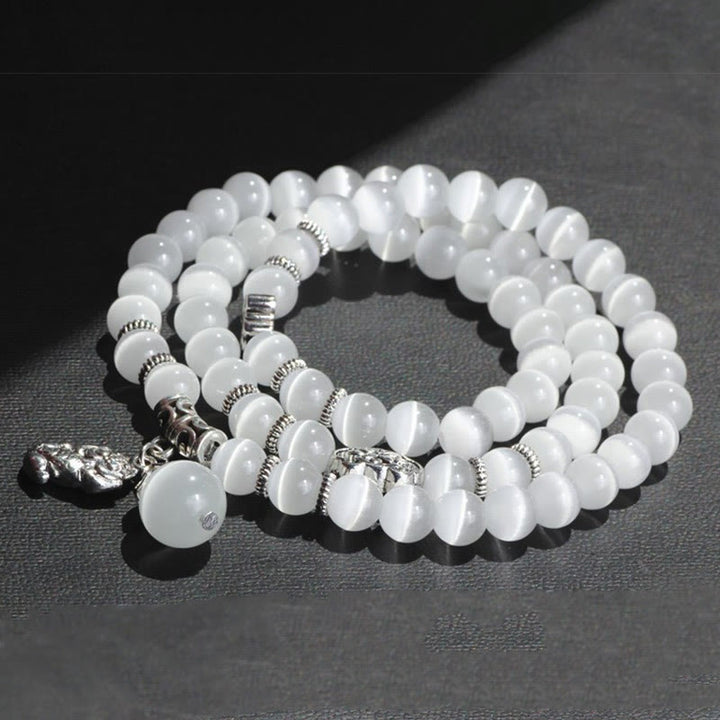 Buddha Stones Cat Eye PiXiu Support Triple Wrap Bracelet - image 2