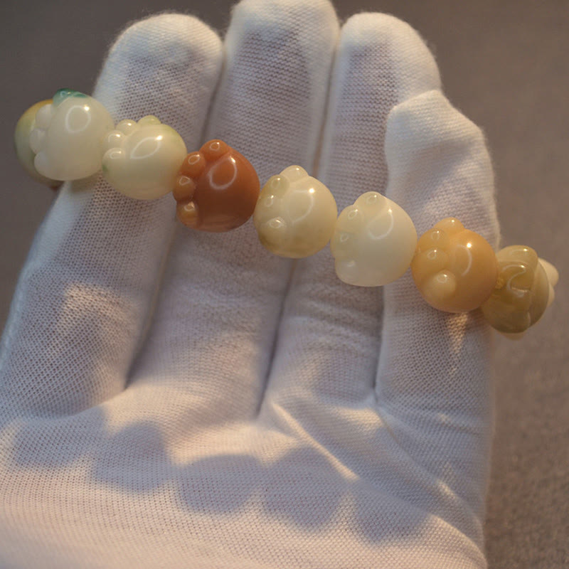 Buddha Stones Multilayered Bodhi Seed Cute Cat Paw Calm Harmony Bracelet - image 8