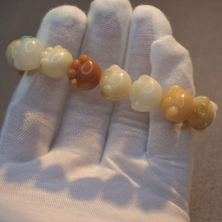 Buddha Stones Multilayered Bodhi Seed Cute Cat Paw Calm Harmony Bracelet - image 8
