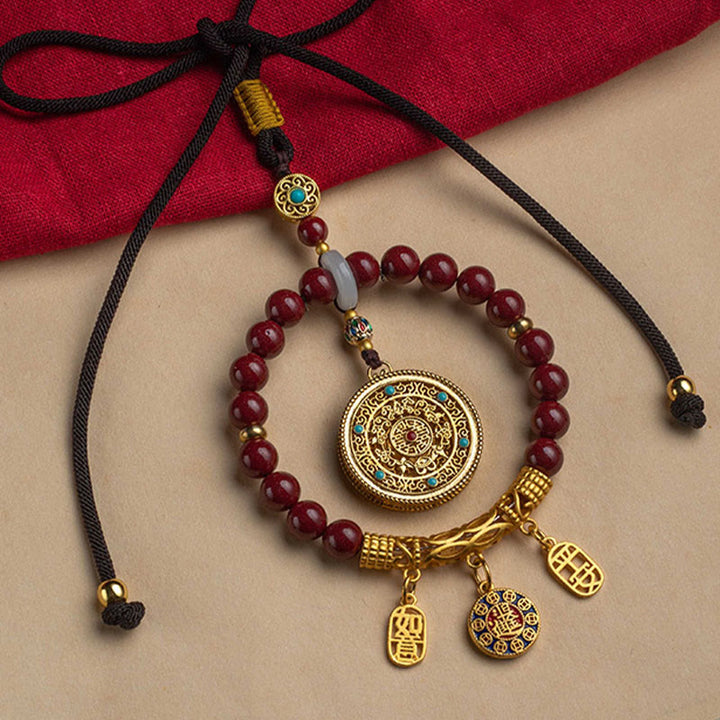Buddha Stones Natural Cinnabar Wish Ruyi Peace Blessing Car Hanging Decoration - image 13