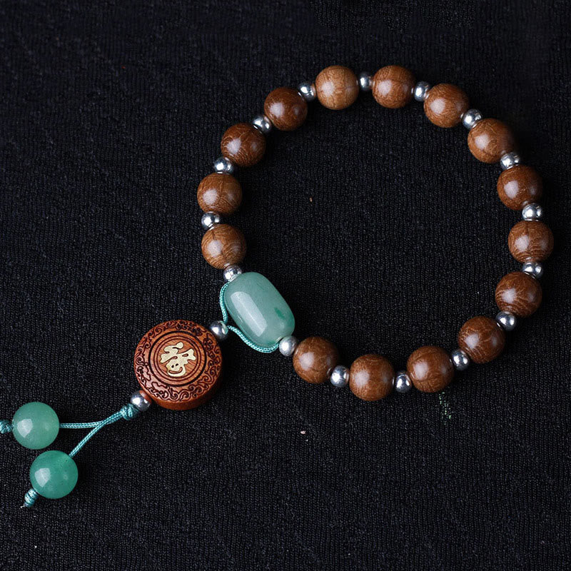 Buddha Stones Abelia Biflora Wood Happiness Protection Bracelet - image 3