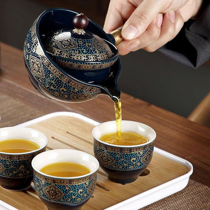 Buddha Stones Chinese Gongfu Tea Set Design Ceramic Teapot Portable Gift Bag - image 14