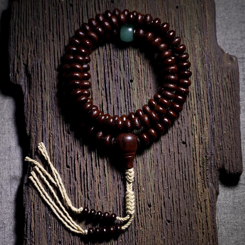 Buddha Stones Natural Tibet 108 Mala Beads Purple Bodhi Seed Three-eyed Dzi Bead Copper Dorje Harmony Bracelet - Purple Bodhi Seed - 11mm - image 16