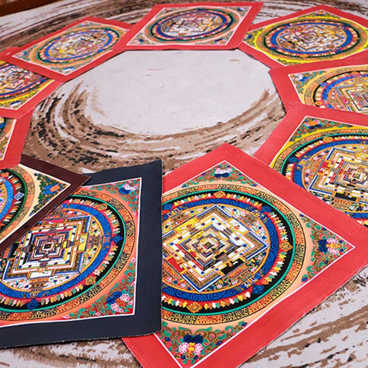Buddha Stones Tibetan Handmade Thangka Mandala Painting Blind Box Random Color Pattern - image 9