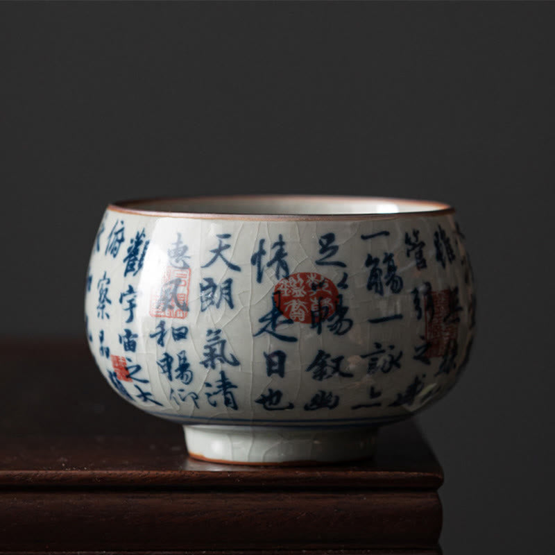 Buddha Stones Mountain Landscape Lotus Orchid Pavilion Gathering Ceramic Teacup Kung Fu Tea Cup - Orchid Pavilion Gathering - 8.3cm*5.3cm*150ml - image 14