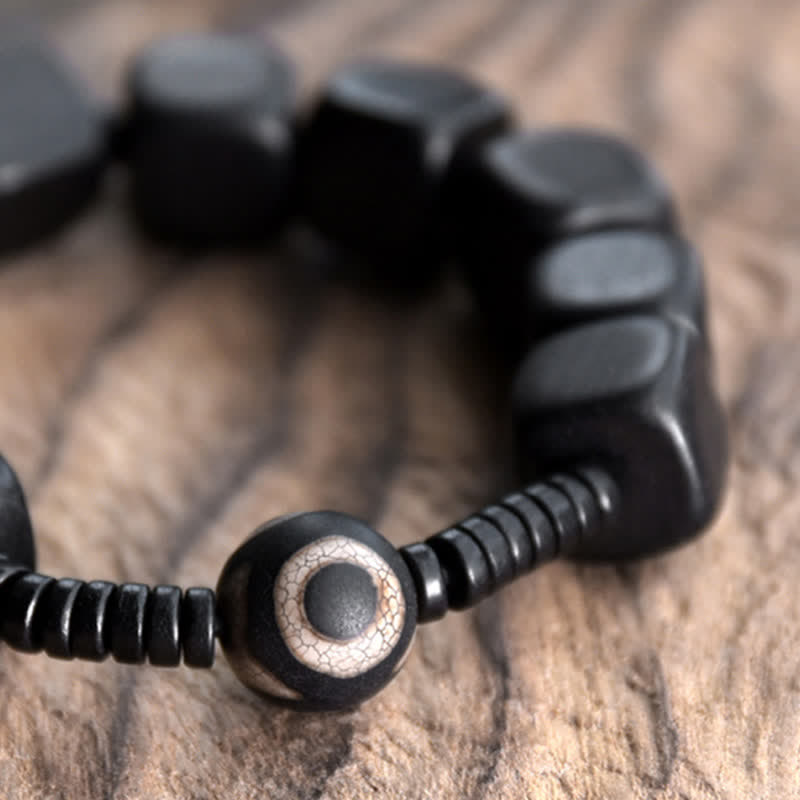 Buddha Stones Tibetan Ebony Wood Dzi Bead Strength Bracelet - image 8