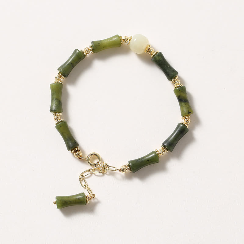 Buddha Stones Glass Bead Bamboo Luck Strength Chain Bracelet - image 10