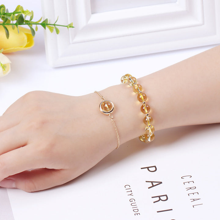Buddha Stones Sun Stone Strawberry Quartz Crystal Positive Bracelet - Citrine - image 32