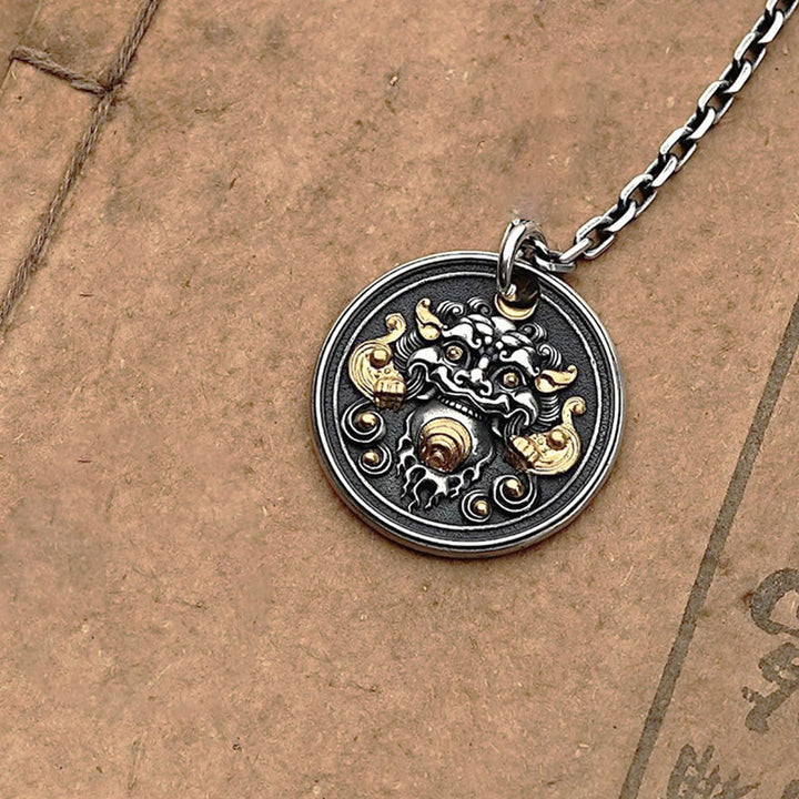 Buddha Stones Tibetan Kirtimukha Amulet Healing Necklace Pendant - image 2