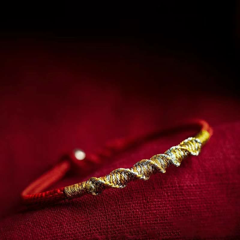 Buddha Stones 925 Sterling Silver Luck Strength Red String Protection Braid Bracelet - image 0