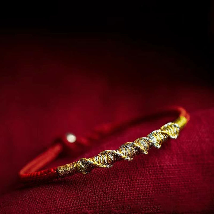 Buddha Stones 925 Sterling Silver Luck Strength Red String Protection Braid Bracelet - image 0