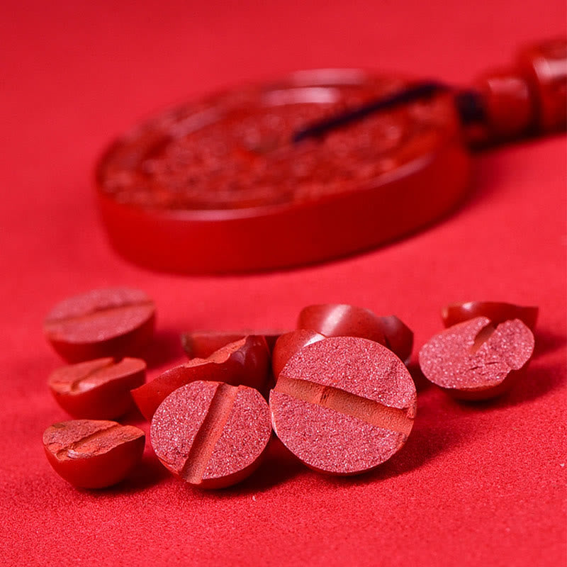 Buddha Stones Natural Cinnabar Mountain Ghosts Spend Money Bagua Blessing Necklace Pendant Key Chain - image 4