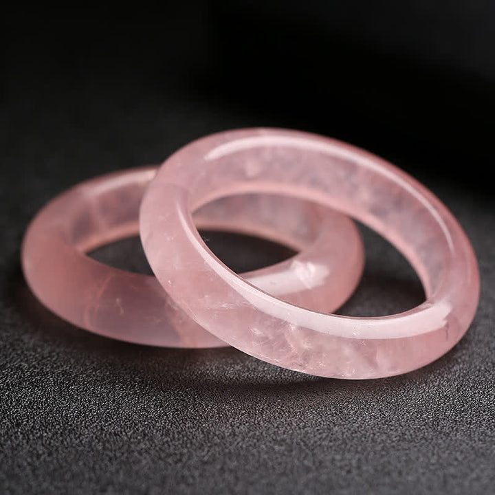 Buddha Stones  Natural Rose Quartz Love Caring Bracelet Bangle - image 0