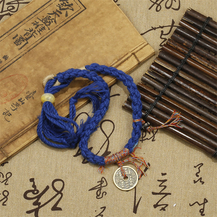 Buddha Stones Mountain Ghosts Spend Money Ward Off Evil Spirits Handmade Bracelet - Mountain Ghosts Spend Money Blue Rope - image 5